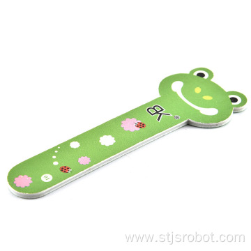 New Style Cute Double Sided Printed EVA frog Shape Sponge Nail File For Nail Tool